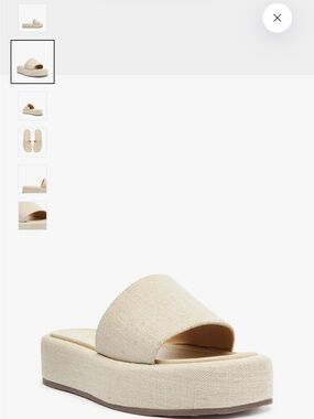 Women's Cream Platform Slide Sandals